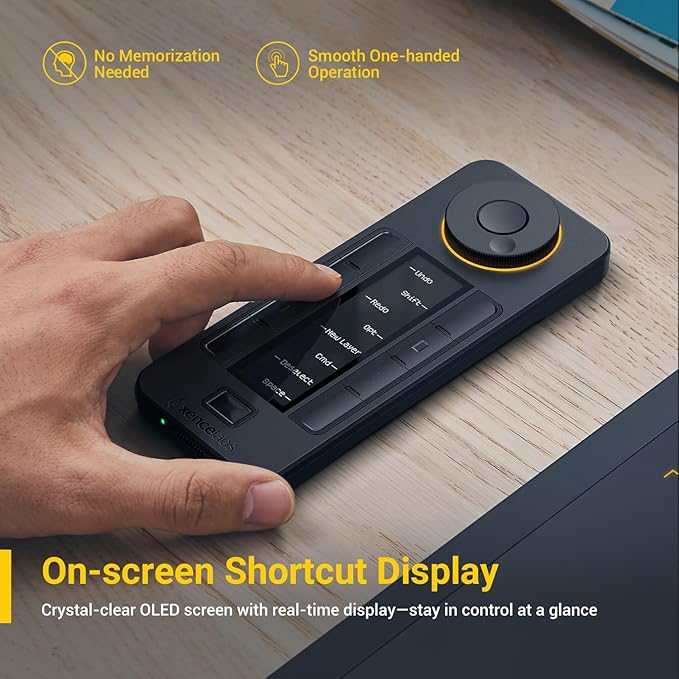 XENCELABS Quick Keys for PC, Drawing Tablet, Pen Display, OLED Display