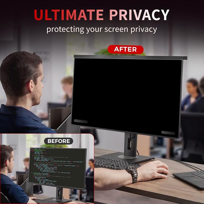Magnetic 27 Inch Computer Privacy Screen Filter, Hanging Computer Screen
