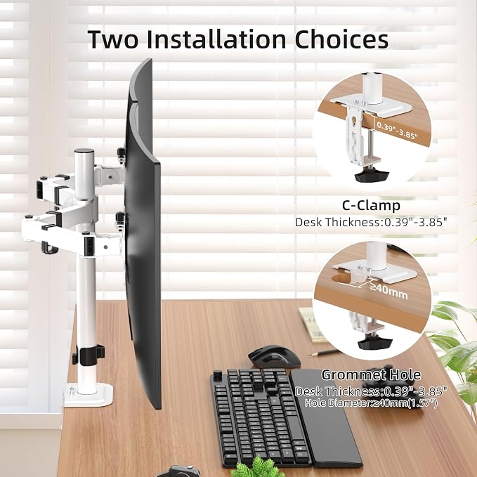 Suptek Dual Monitor Desk Mount, Adjustable Dual Monitor Arm