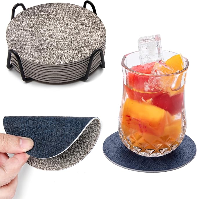 Faux Leather Drink Coasters