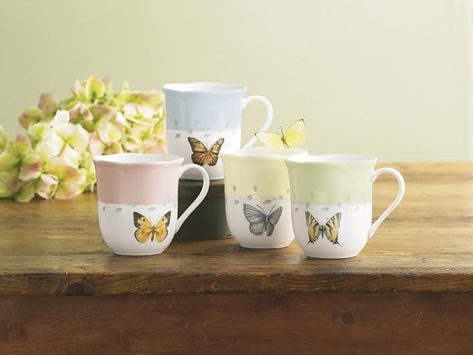 Lenox Butterfly Meadow Colors Porcelain Mug Set