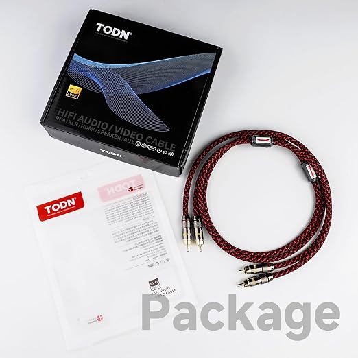 TODN RCA Stereo Cable Audiophile HiFi Interconnect Shielded RCA Cables