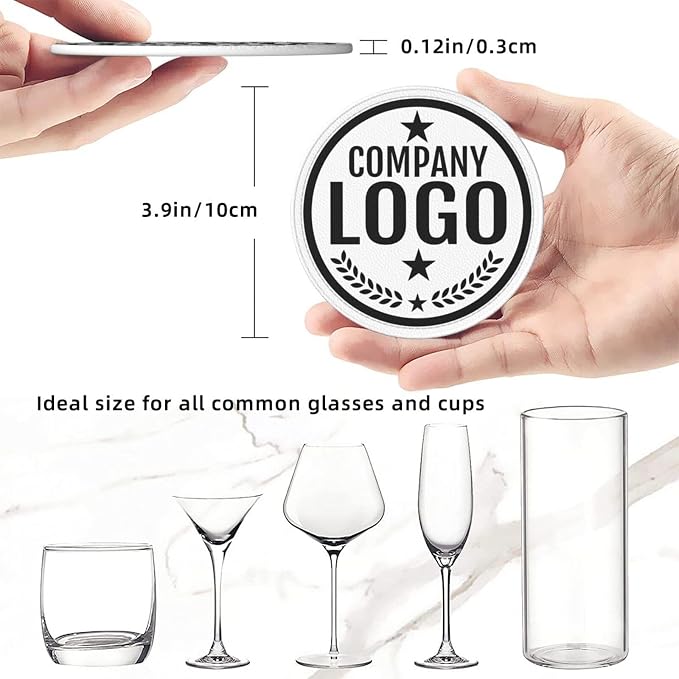 Custom Leather Coasters with Logo