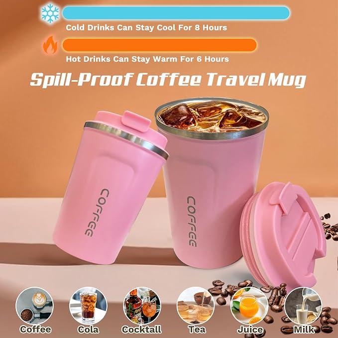 SPLMIFA Travel coffee mugs leak-proof, reusable coffee cups