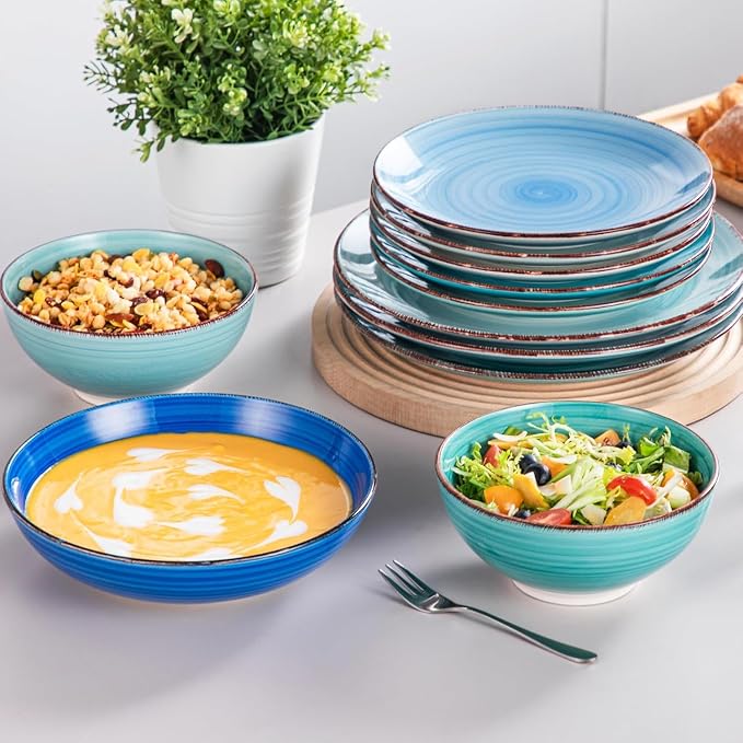 vancasso Bonita Stoneware Dinnerware Sets, 24 Pieces Dishes Set