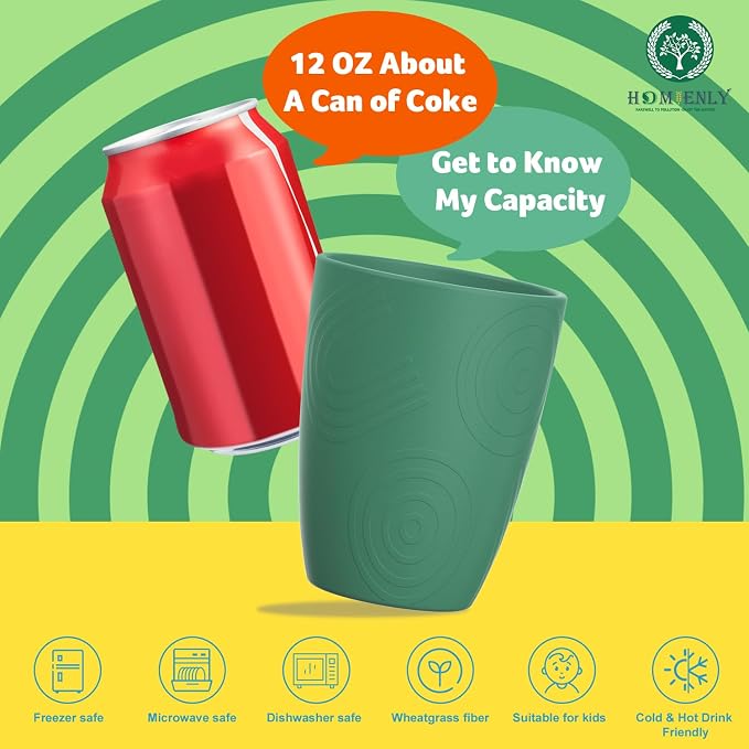 Homienly Plastic Cups Reusable 8 PCS Wheat Straw Cups a Good Alternative