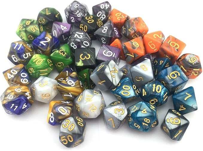 SmartDealsPro Double-Colors Polyhedral Dice Sets
