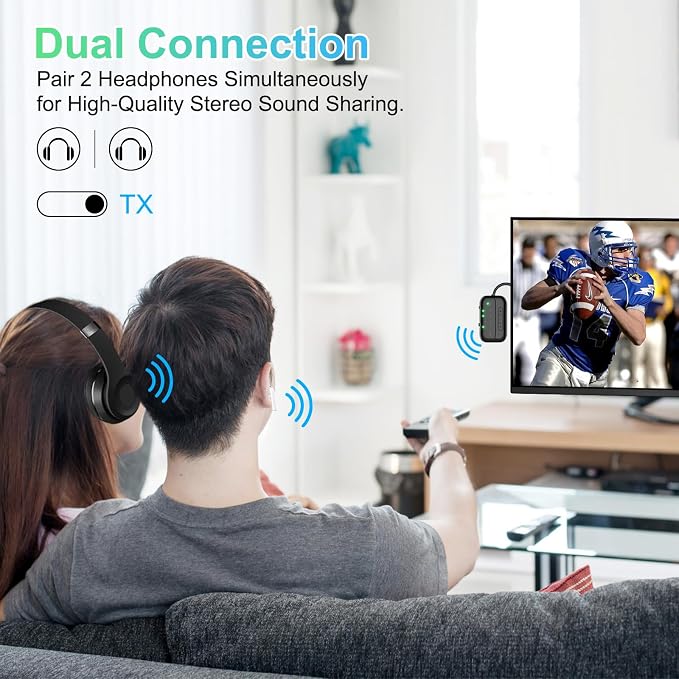 2025 Upgraded Pro Bluetooth 5.4 Transmitter Receiver, 2-in-1 Airplane Wireless