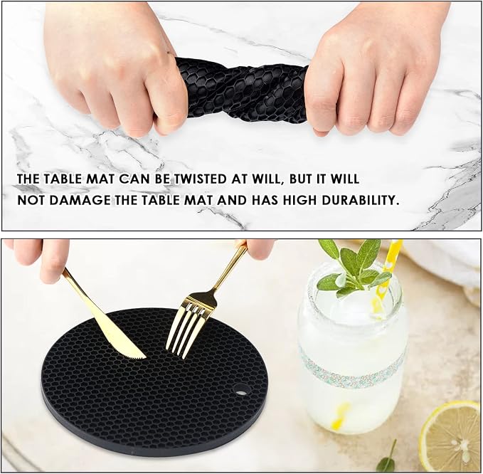 4 Pack Silicone Trivets for Hot Pots and Pans, Non-Slip & Heat Resistant