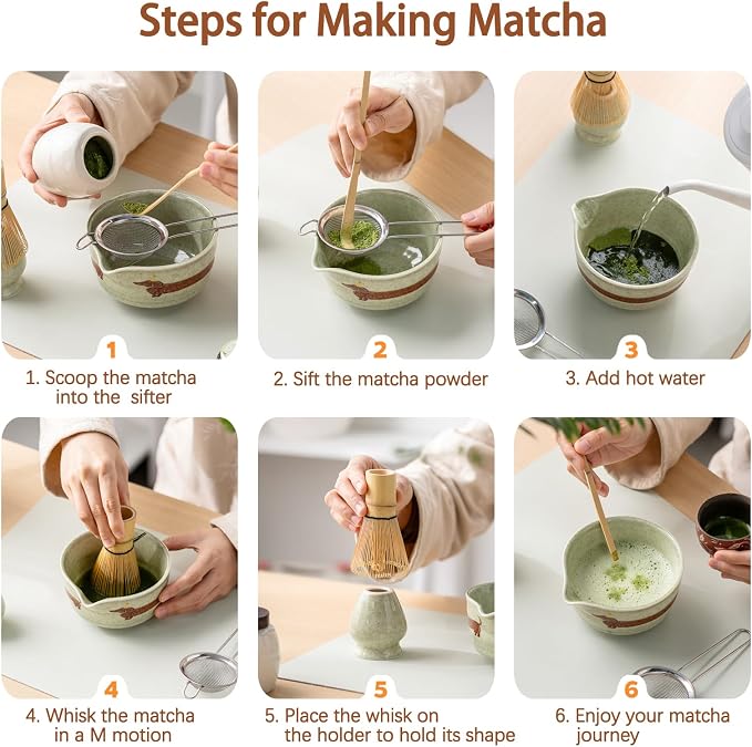 Matcha Set with Dog Pattern, 17 OZ Matcha Bowl, Matcha Kit
