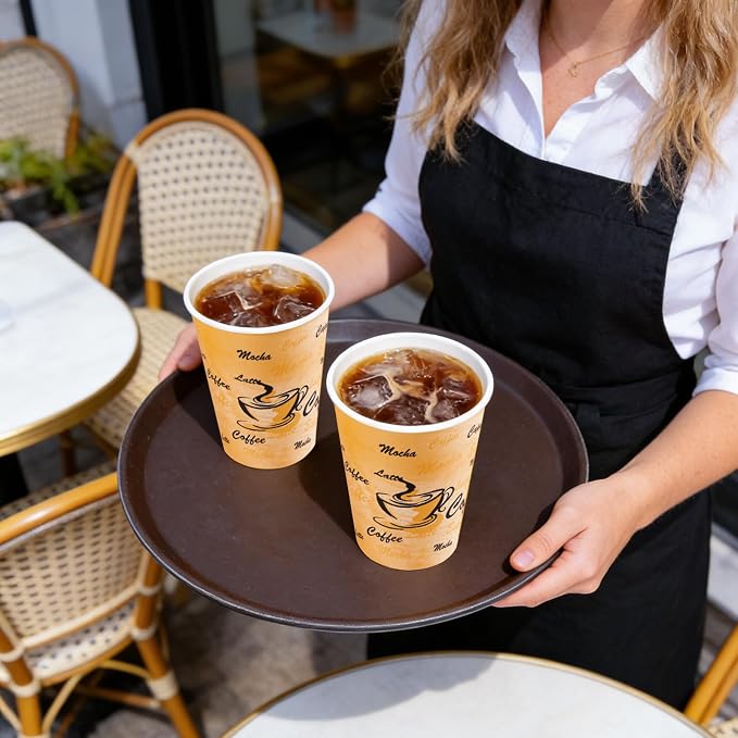 Lamosi 500 Pack 12 oz Coffee Cups, Disposable Paper Cups No Lids | Leakproof