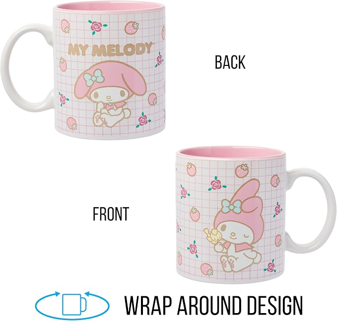 Silver Buffalo Sanrio Hello Kitty and My Melody Duo, Ceramic Mug, 20oz | Hello