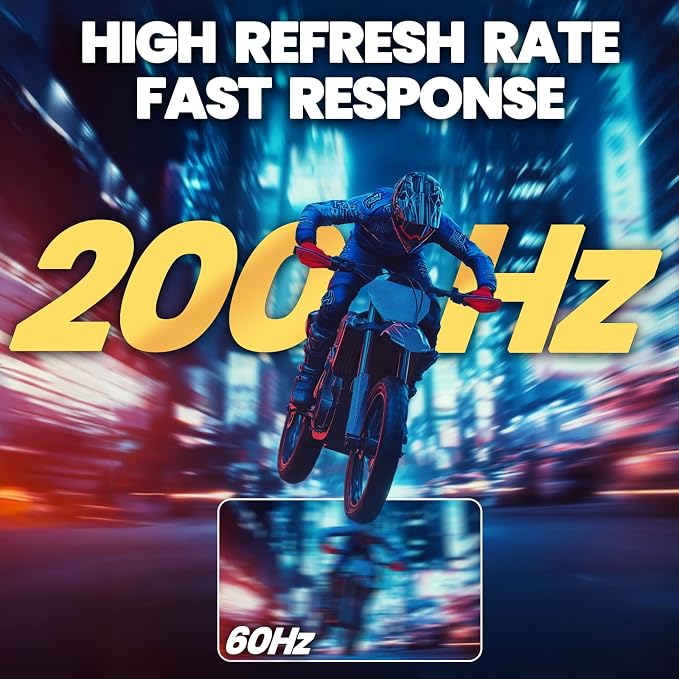 CRUA 27" Curved Gaming Monitor, FHD 1920x1080P, 165Hz/200Hz Computer Monitor
