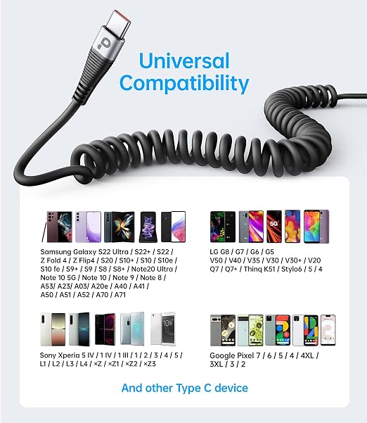 USB C to C 100W 3ft, Short Type C USBC Fast Charging Cable
