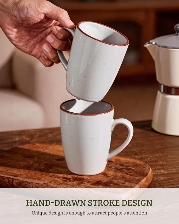 famiware Venus Coffee Mugs Set of 6, 13 oz Ceramic Stoneware Mug Cup Set |