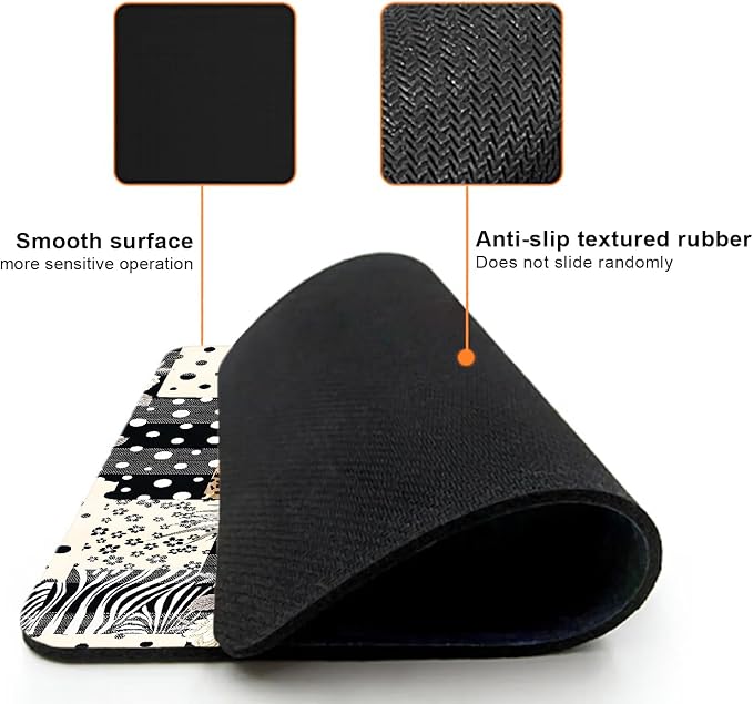 Mouse Pad, Cute Black Polka Dot Lattice Mouse Pads