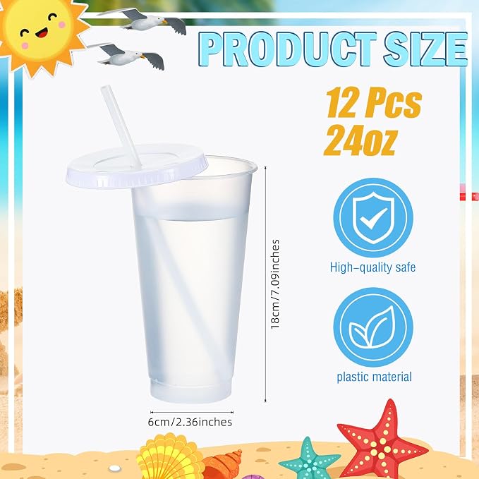 Mifoci 12 Pcs Plastic Tumbler