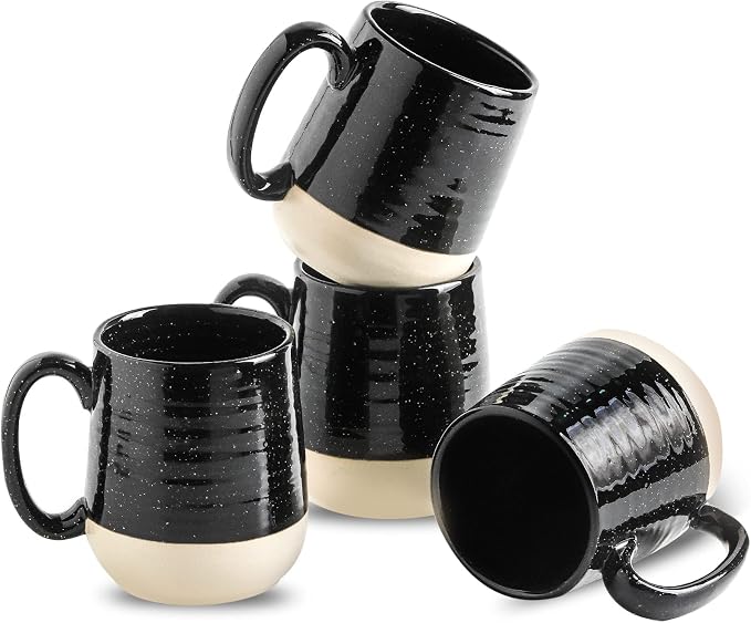 HASENSE Coffee Mugs Set of 4, 15 Ounce Ceramic Coffee Cups
