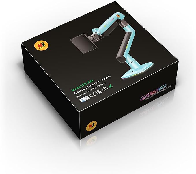 Gaming Monitor Arm for Flat/Ultrawide/Curved Monitors 32 to 60 inch, Heavy Duty