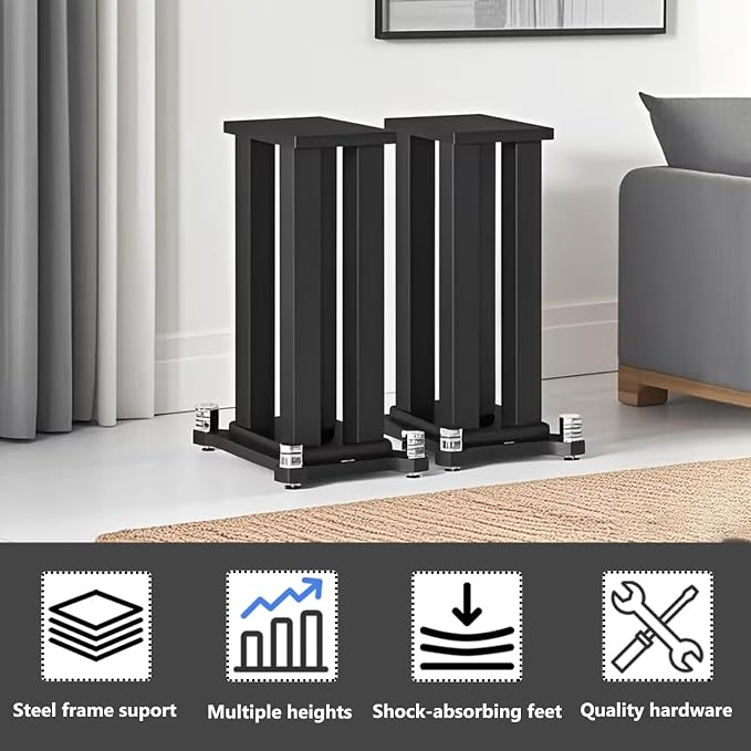 A Pair of Speaker Stands, Bookshelf Speaker Stand Steel Frame Support