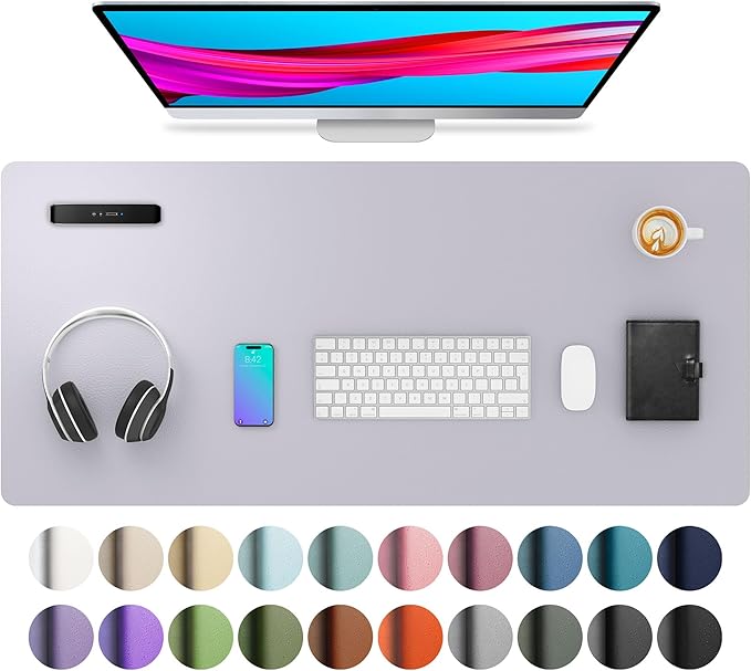 Aothia Large PU Leather Desk Pad Protector