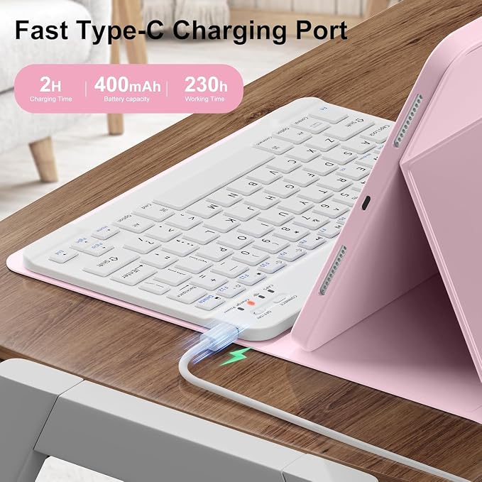 Keyboard Case for Galaxy Tab A8 10.5 Inch 2022, Slim Lightweight 7 Color