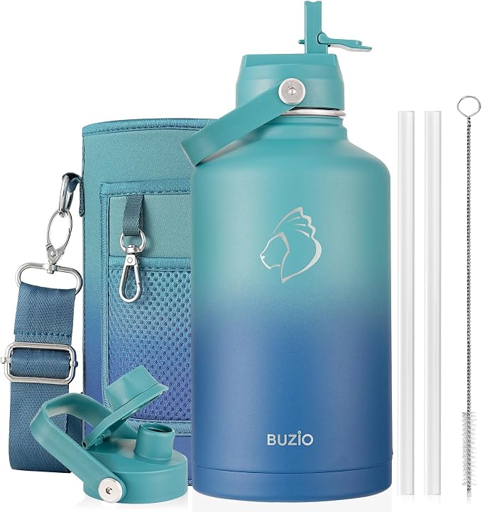 BUZIO 64 oz Insulated Stainless Steel Water Bottle