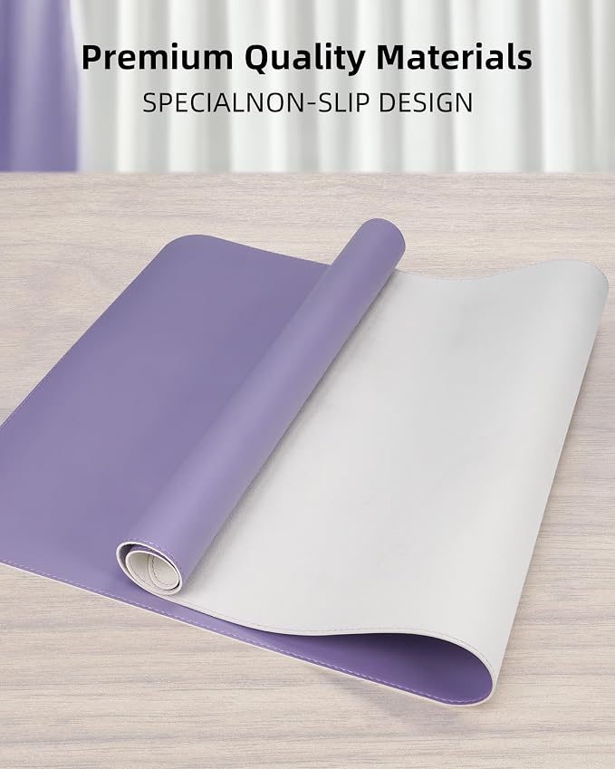 Leather Desk Pad Protector, Office Desk Mat, Non-Slip PU Leather Desk Blotter