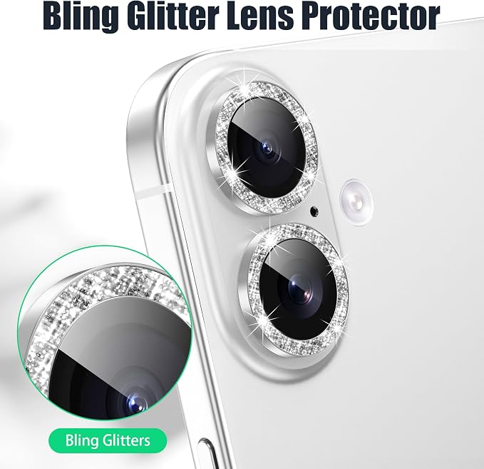 AGVEE 3+3 6 Pack for iPhone 16 6.1" / 16 Plus 6.7" Camera Lens Cover Protector