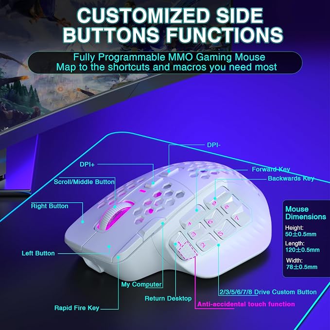 SM809 Pro Wireless MMO Gaming Mouse