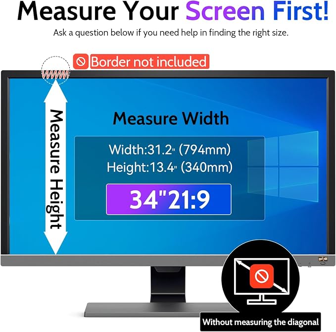 Computer Privacy Screen 34 Inch
