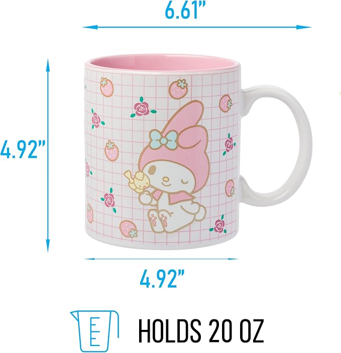 Silver Buffalo Sanrio Hello Kitty and My Melody Duo, Ceramic Mug, 20oz | Hello