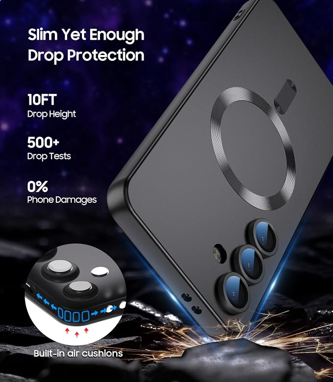Magnetic for Samsung Galaxy S24 Plus Case Slim Soft Silicone Bumper Shockproof