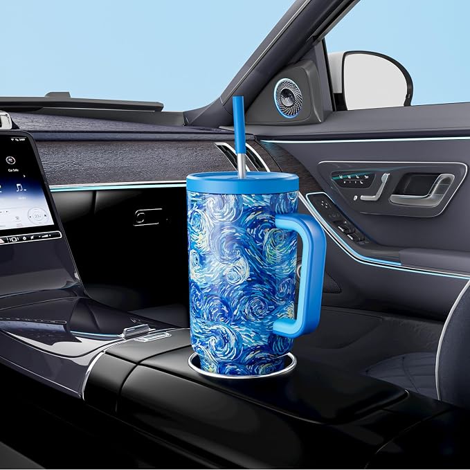 Meoky Tumbler with Handle and Straw