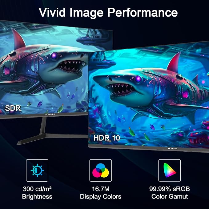SANSUI 24 inch Monitor, IPS Display FHD Computer Monitor, 100Hz Monitor VESA
