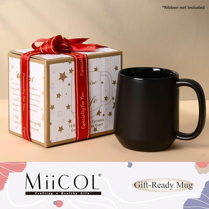 Miicol Ceramic Coffee Mug, 16 oz Large Coffee Cup, Tea Mug