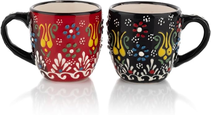Espresso Cups Set of 2 | 4 oz Small Espresso Cups | Turkish Tea Cups |