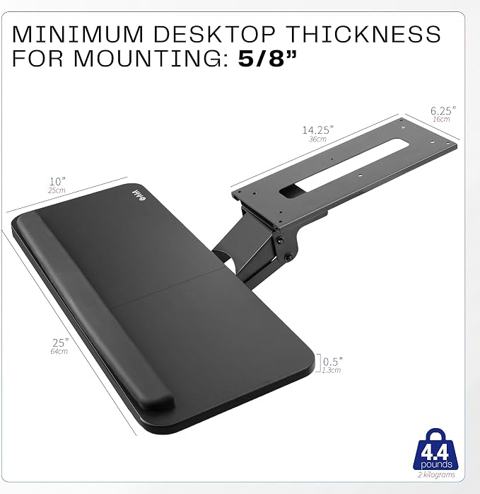 VIVO Adjustable Computer Keyboard & Mouse Platform Tray Ergonomic Under Table
