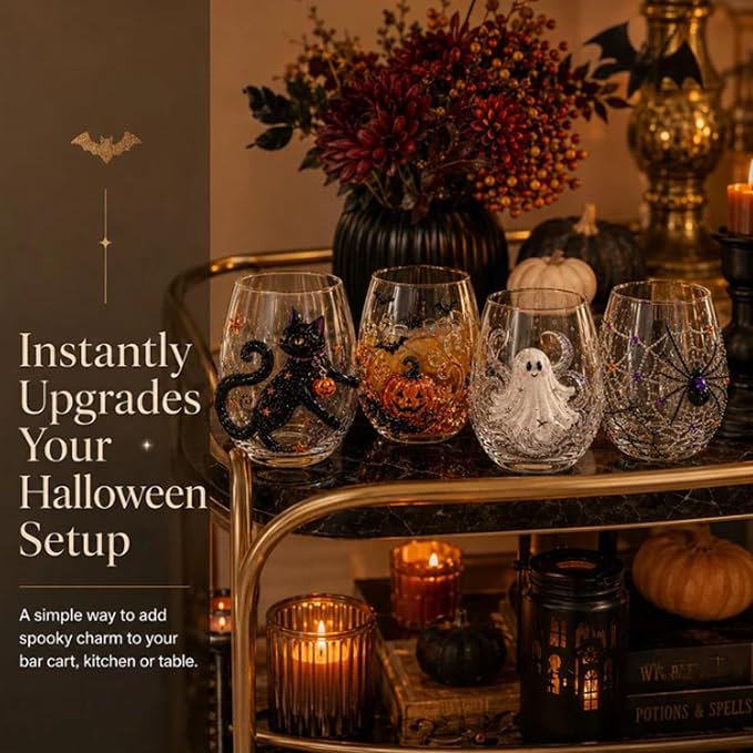 3D Halloween Artisan Glassware Collection Halloween Glass Cups | Drinking Glass
