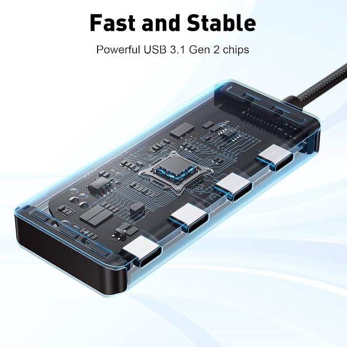 USB C Hub, 10Gbps High-Speed Type C Splitter