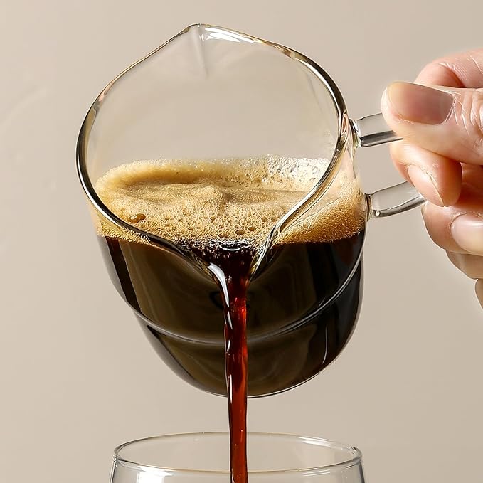 NETANY 6 OZ Espresso Cups Set of 2, Double Spouts Stackable Cups, Espresso