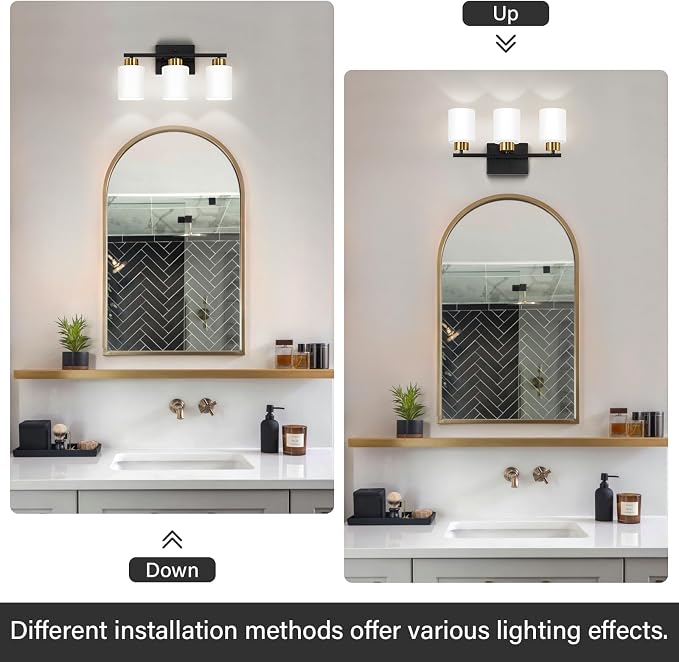 Black and Gold Bathroom Light Fixtures