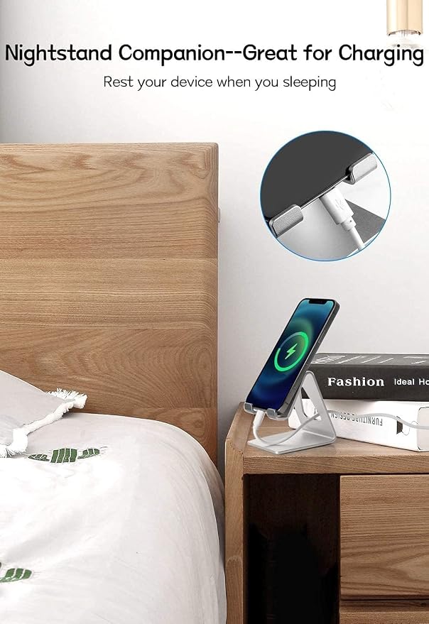 Cell Phone Stand for Desk, Desktop Phone Holder, Aluminum Mobile Phone Stand