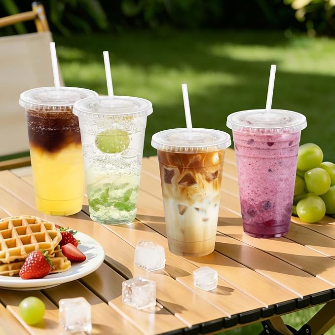 Clawsoff 100 Pack 20 oz Disposable Clear Plastic Cups