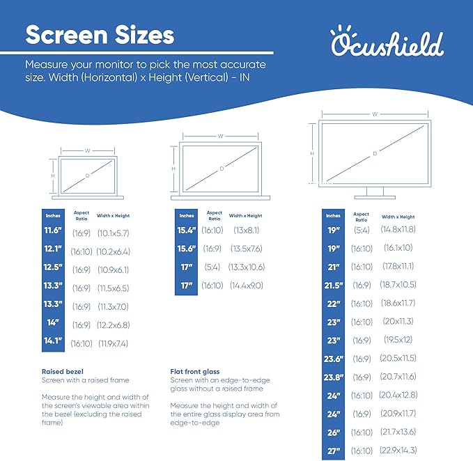 Ocushield 27” Anti Blue Light Screen Protector