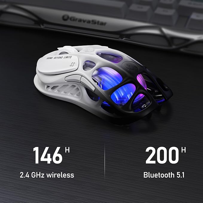 GravaStar Mercury M1 Pro Wireless Gaming Mouse, Lightweight Magnesium Alloy