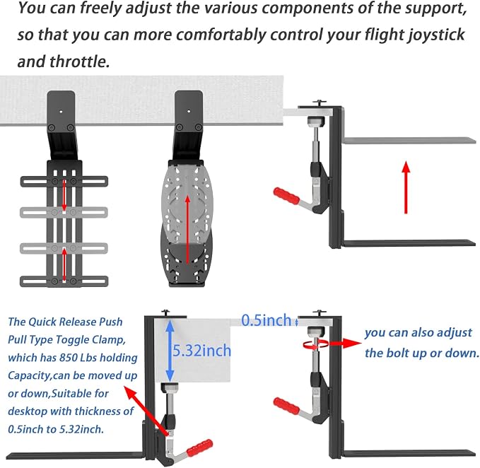 Hikig Desk Mount for Joystick and HOTAS