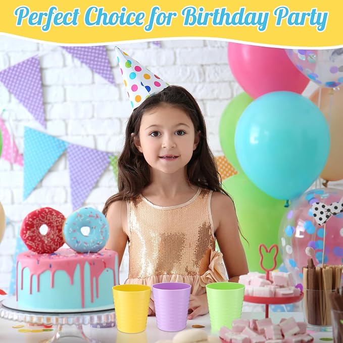 Eccliy 36 Pcs Kids Cups Bulk, 8 oz Plastic Toddler Drinking Cups Unbreakable