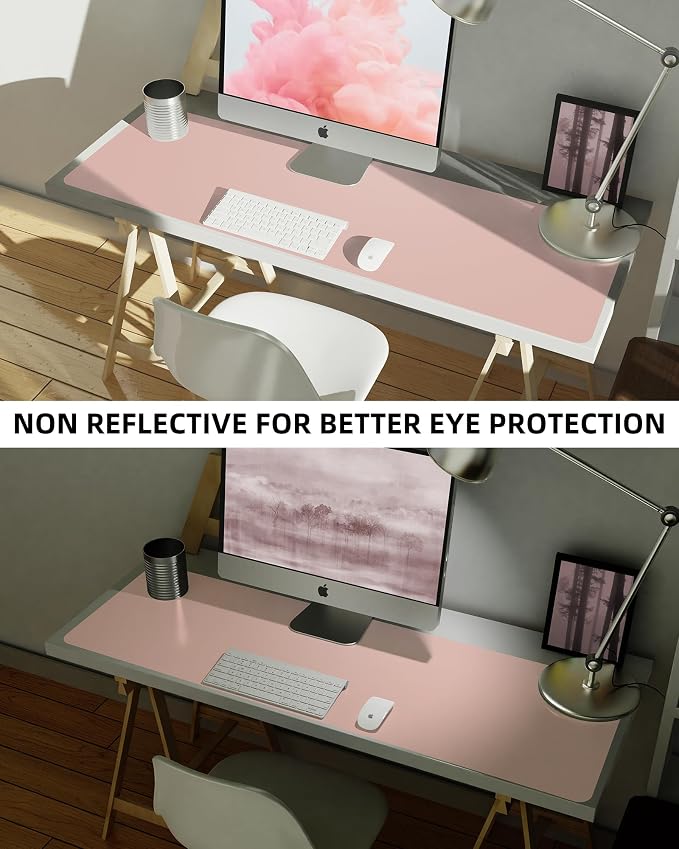 Leather Desk pad Protector, Large Desk mat, Mouse pad, Non-Slip Desk pad