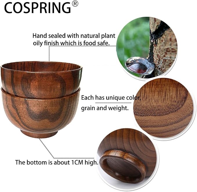 Handmade Wood Bowl, for Rice, Decoration